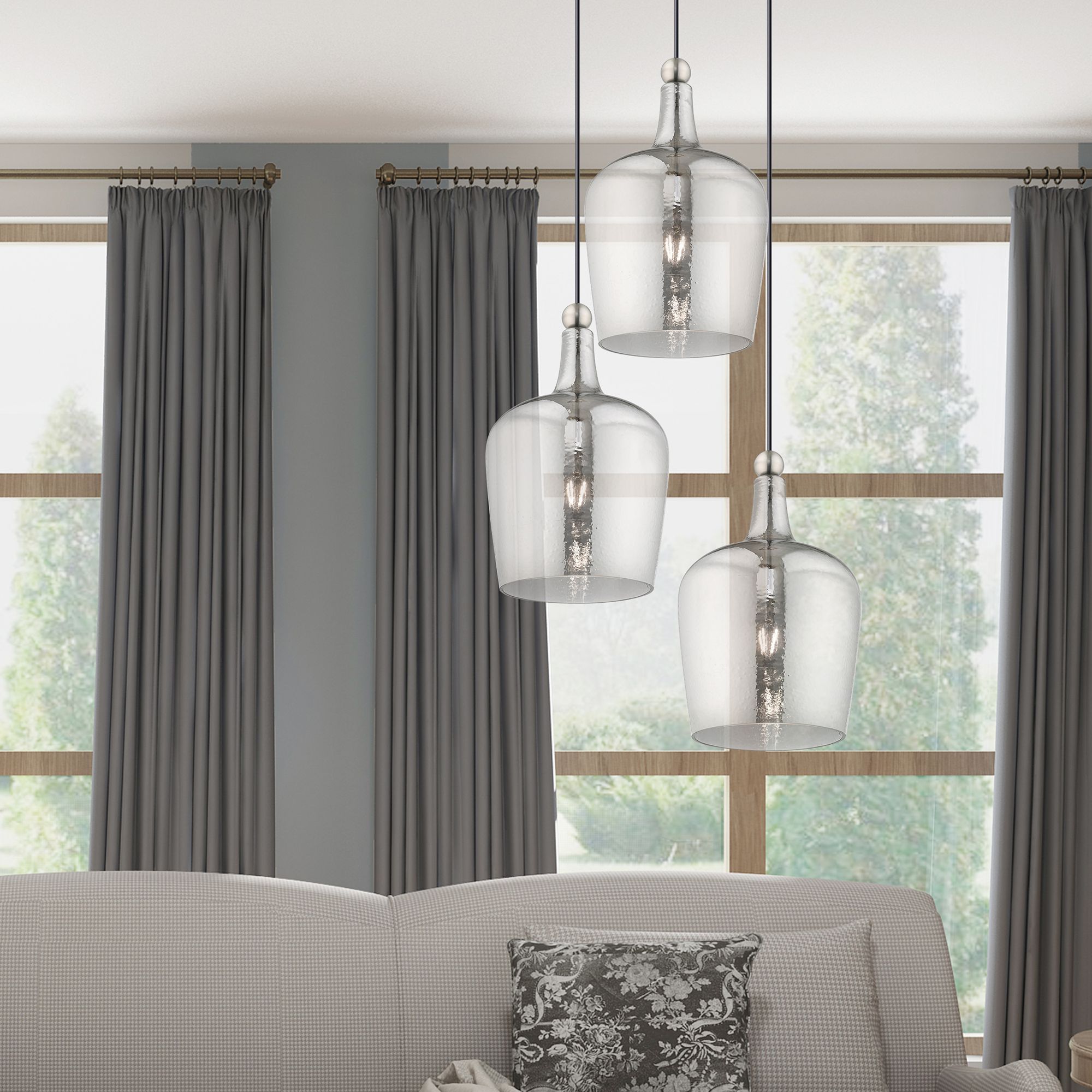 1 Light Brushed Nickel Mini Pendant