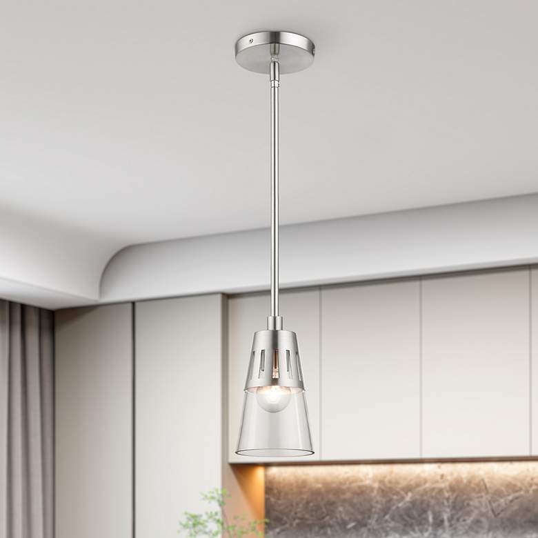 Image 1 1 Light Brushed Nickel Mini Pendant