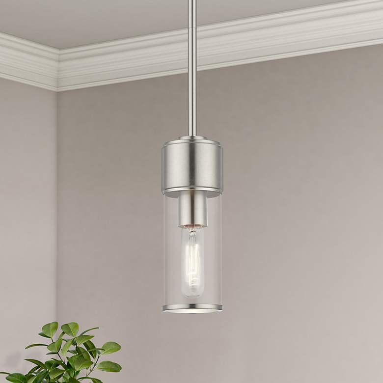 Image 1 1 Light Brushed Nickel Mini Pendant