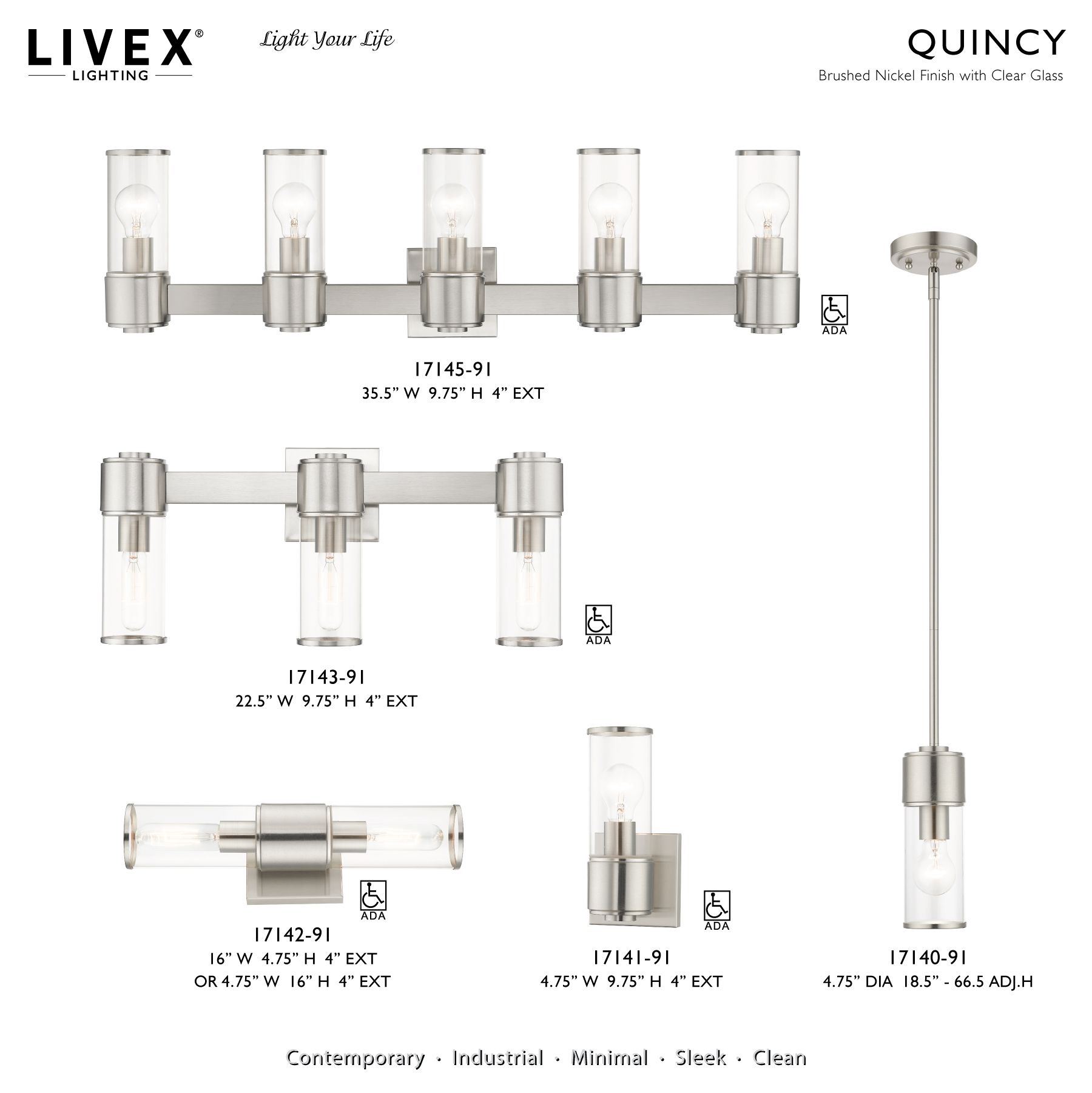 1 Light Brushed Nickel Mini Pendant