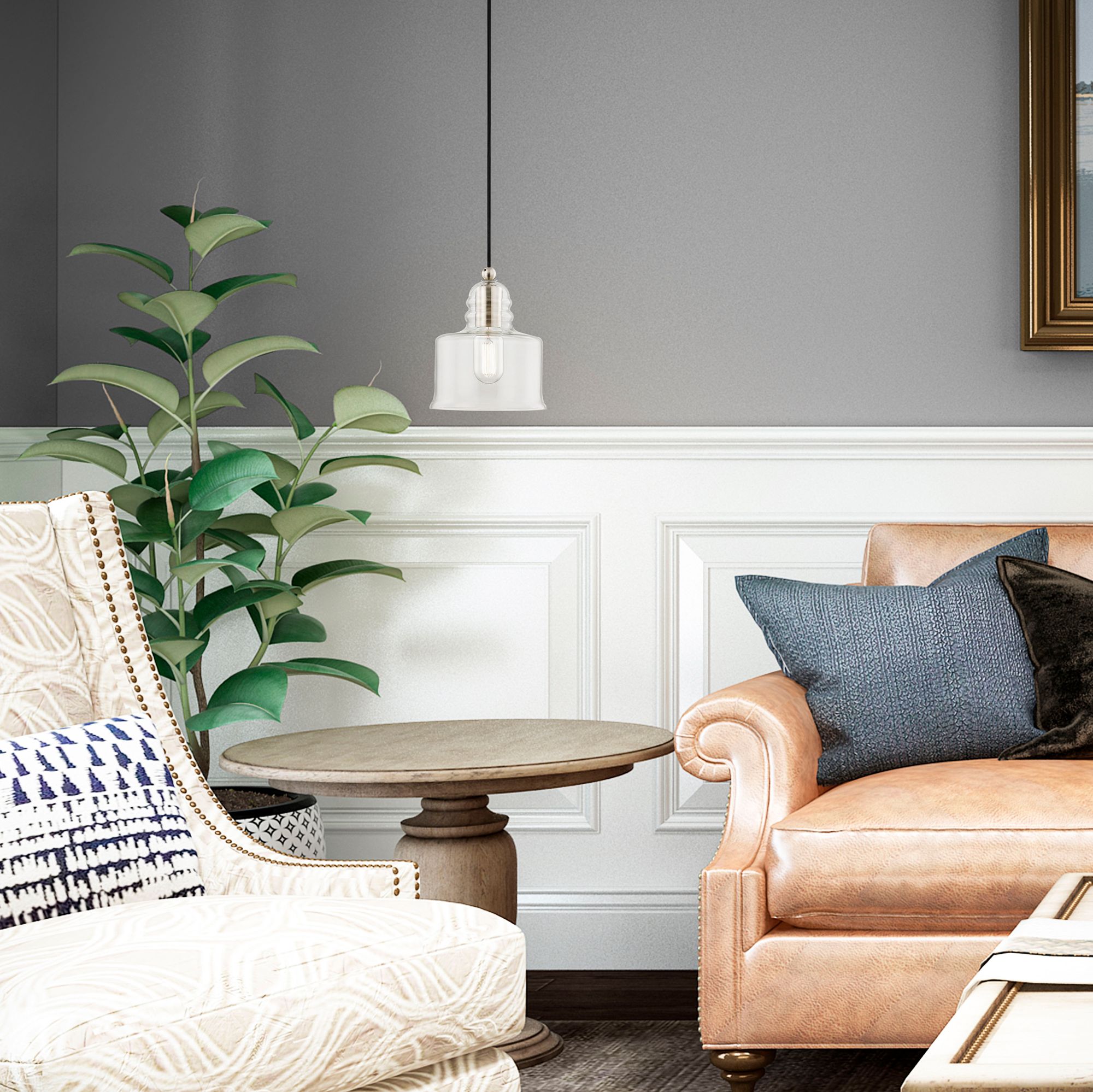 1 Light Brushed Nickel Mini Pendant