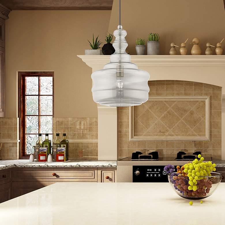 Image 1 1 Light Brushed Nickel Mini Pendant