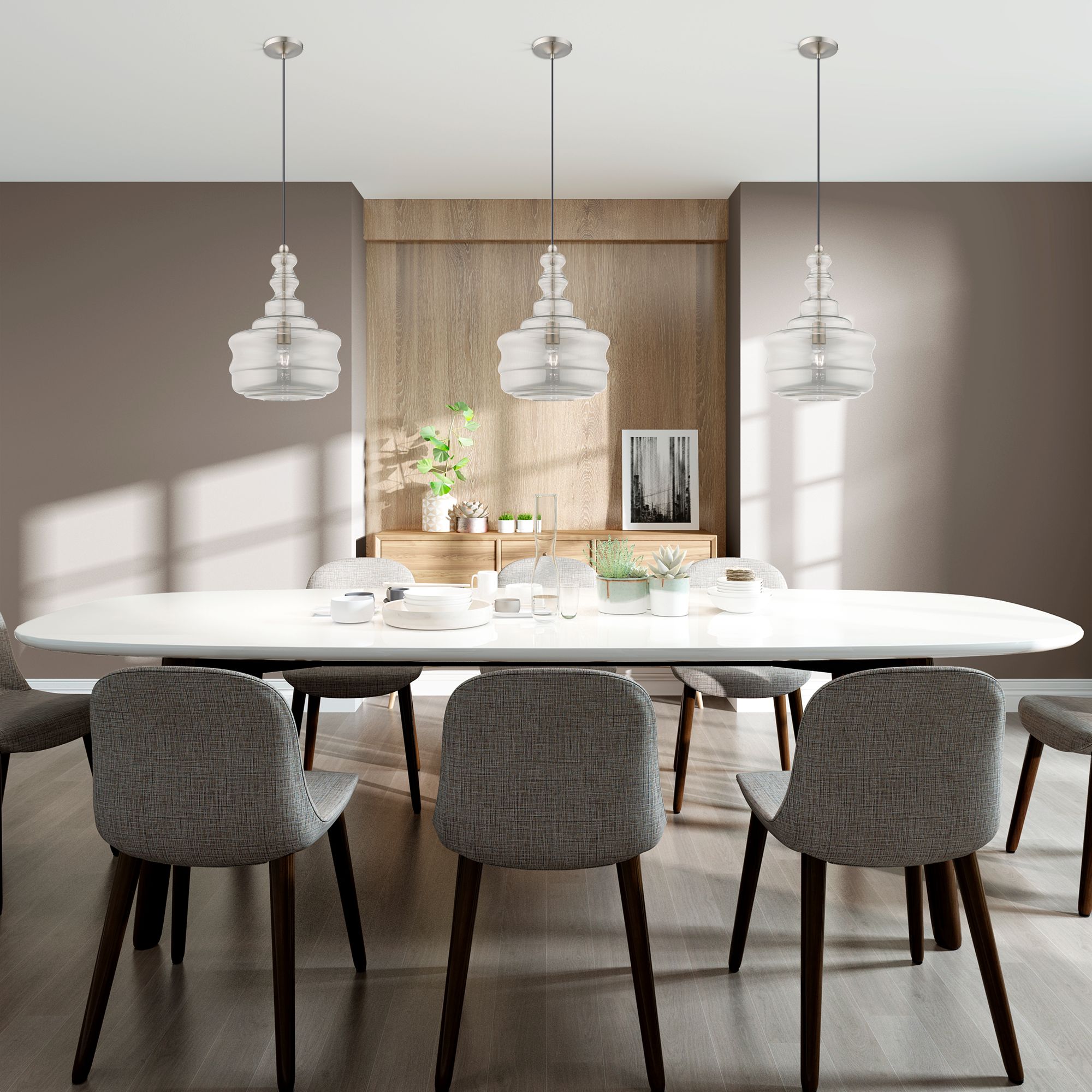 1 Light Brushed Nickel Mini Pendant