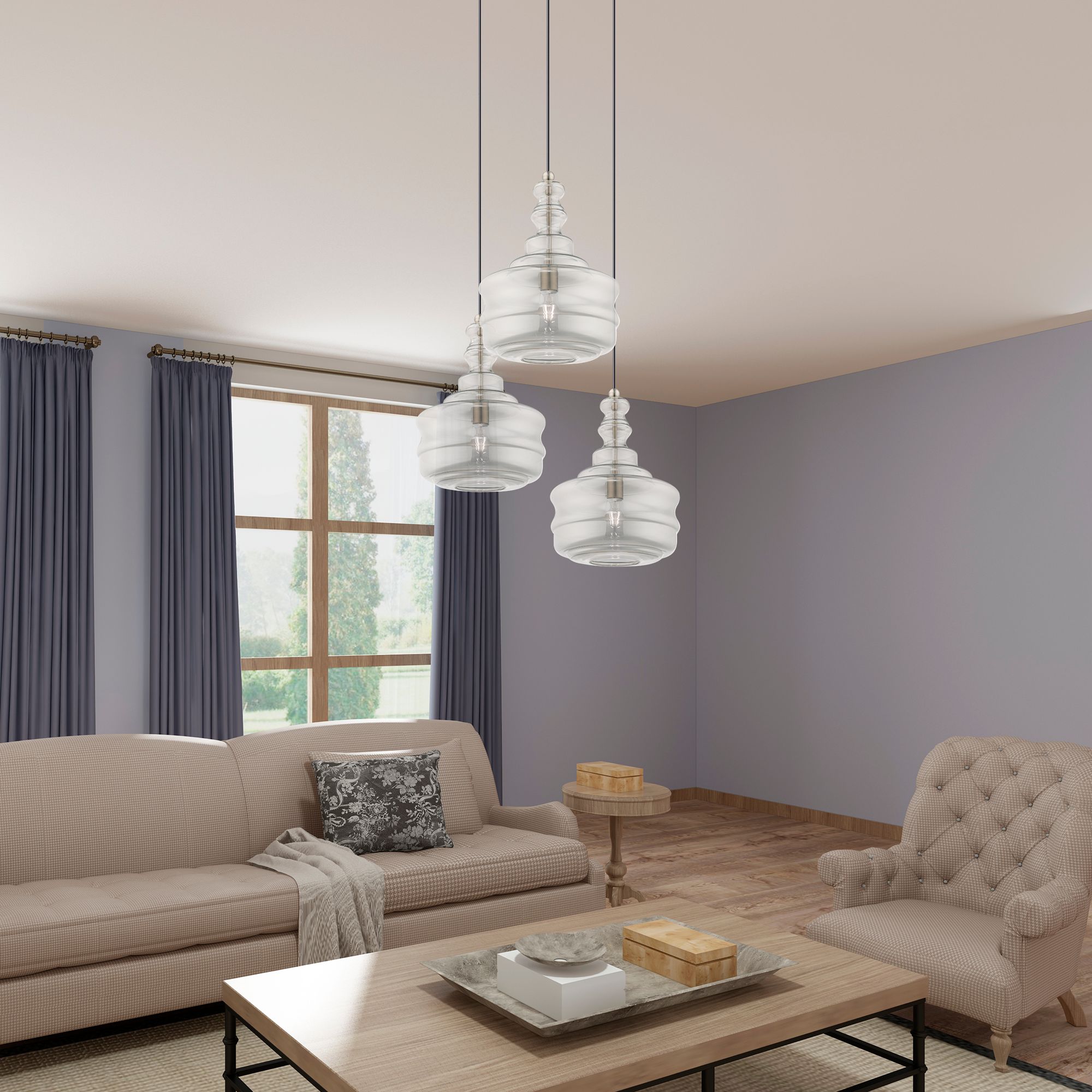 1 Light Brushed Nickel Mini Pendant