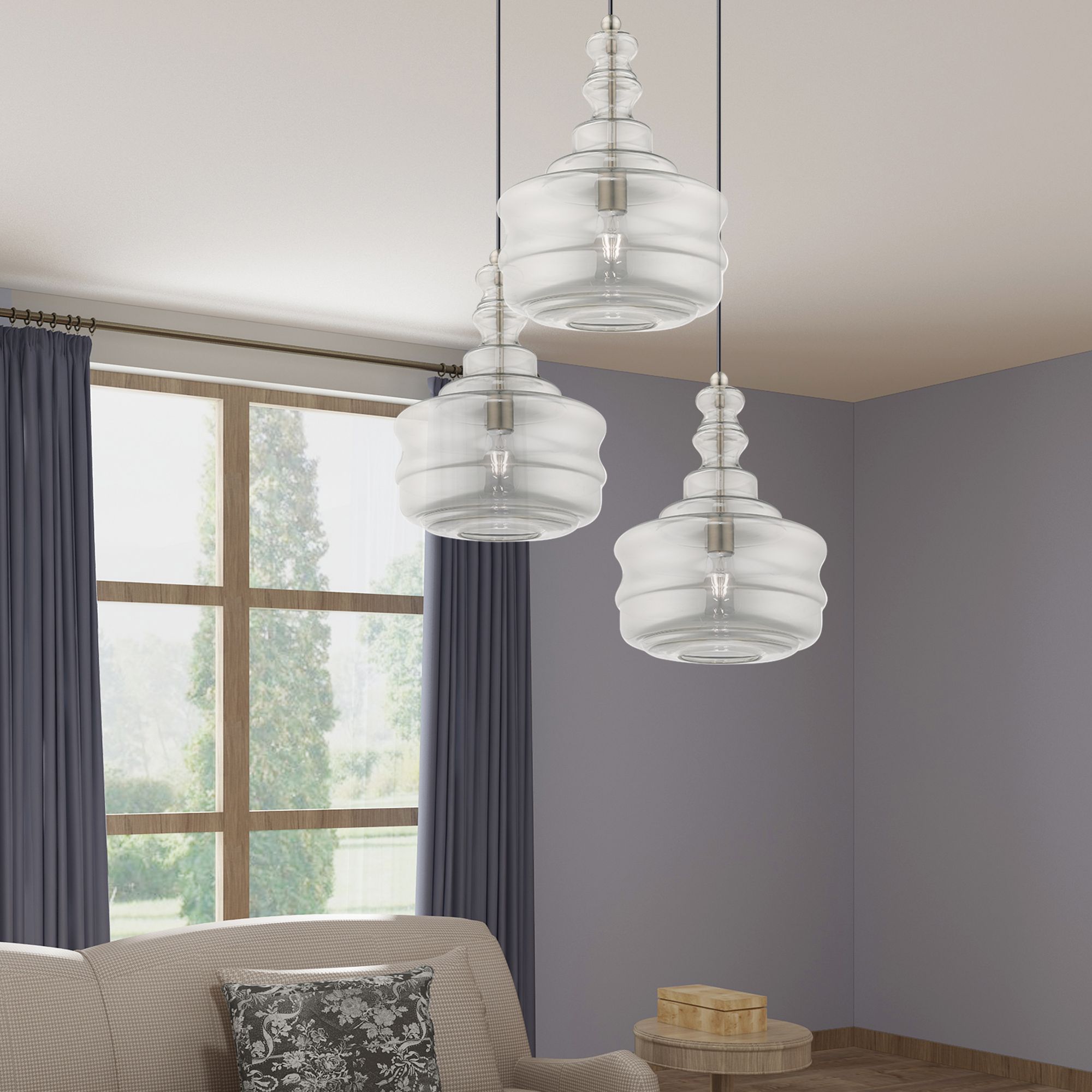 1 Light Brushed Nickel Mini Pendant