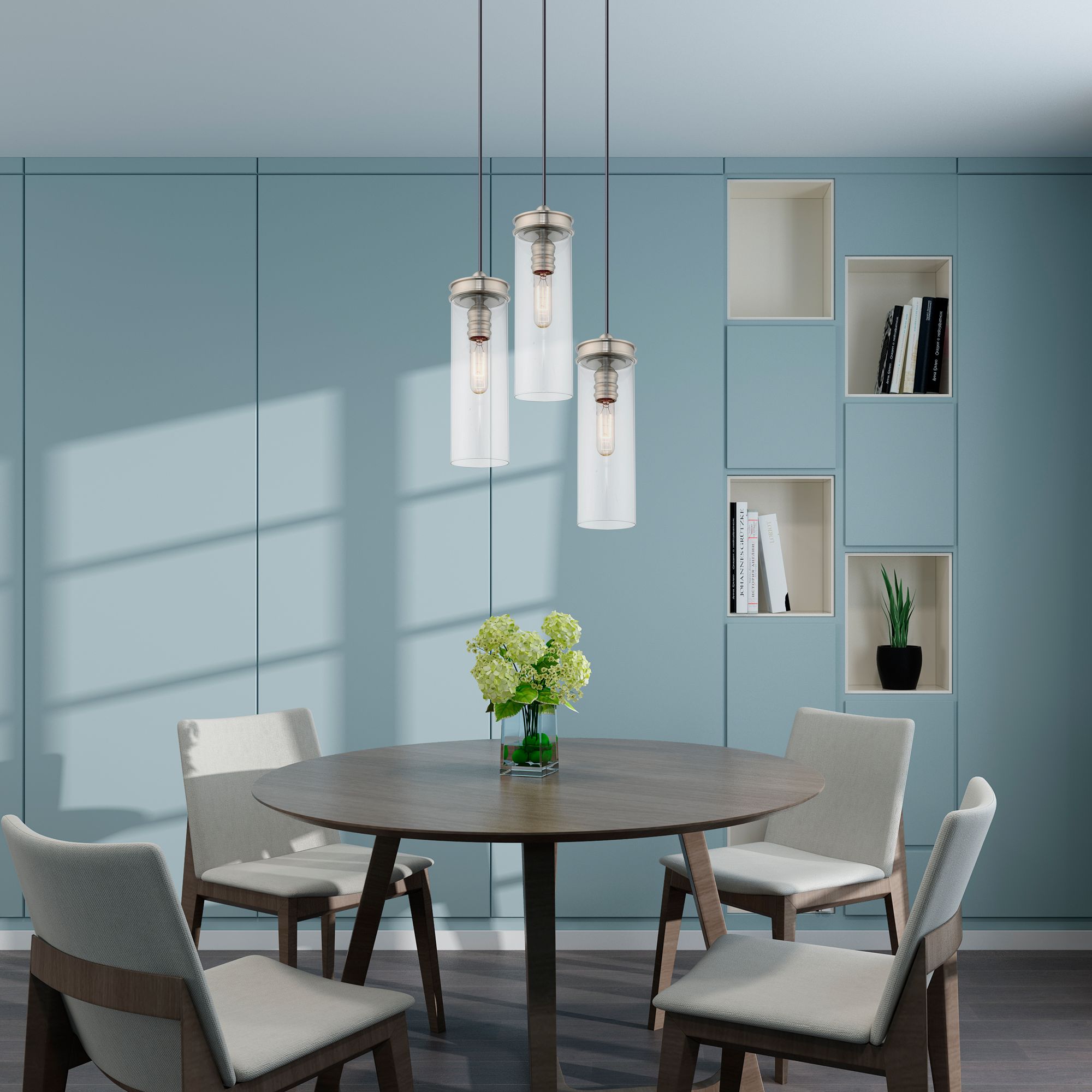 1 Light Brushed Nickel Mini Pendant