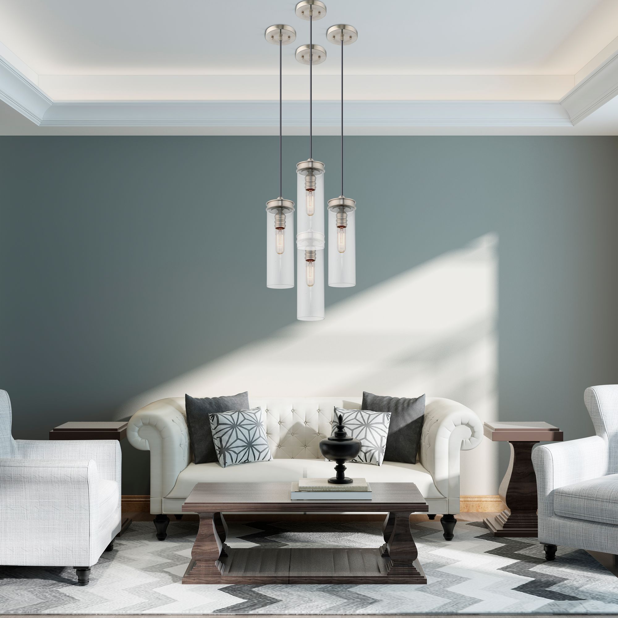 1 Light Brushed Nickel Mini Pendant