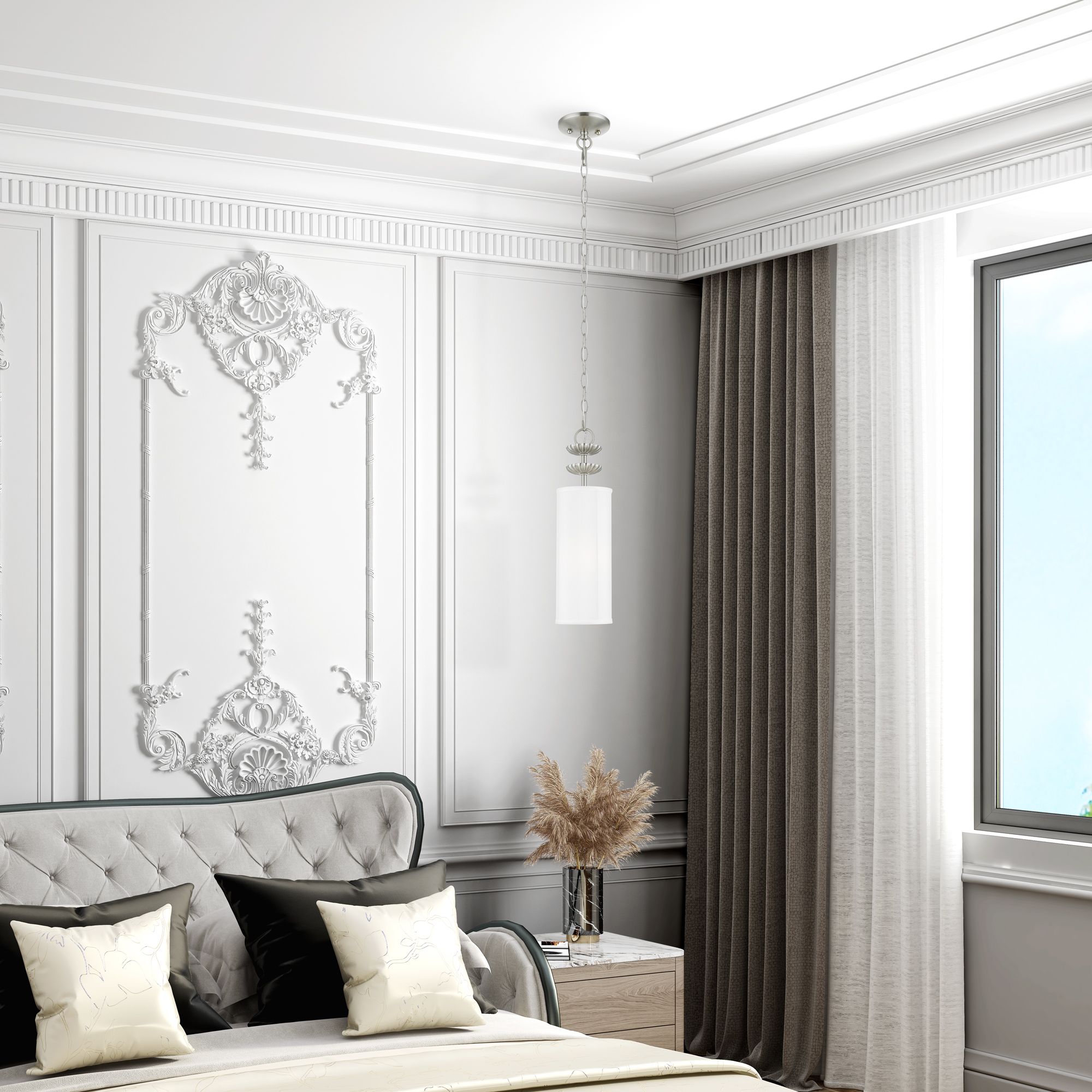 1 Light Brushed Nickel Mini Pendant