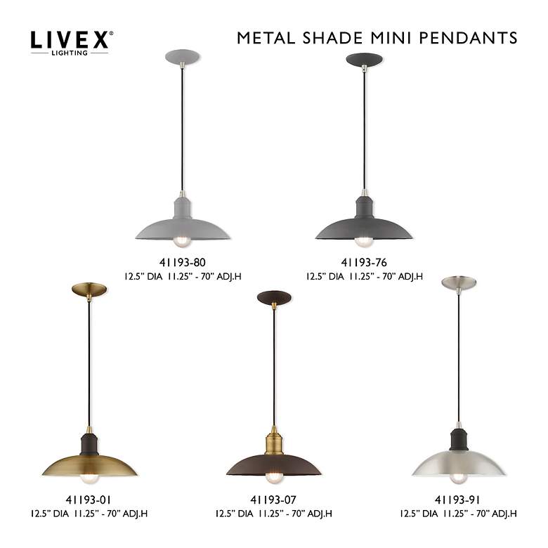 Image 3 1 Light Brushed Nickel Mini Pendant more views