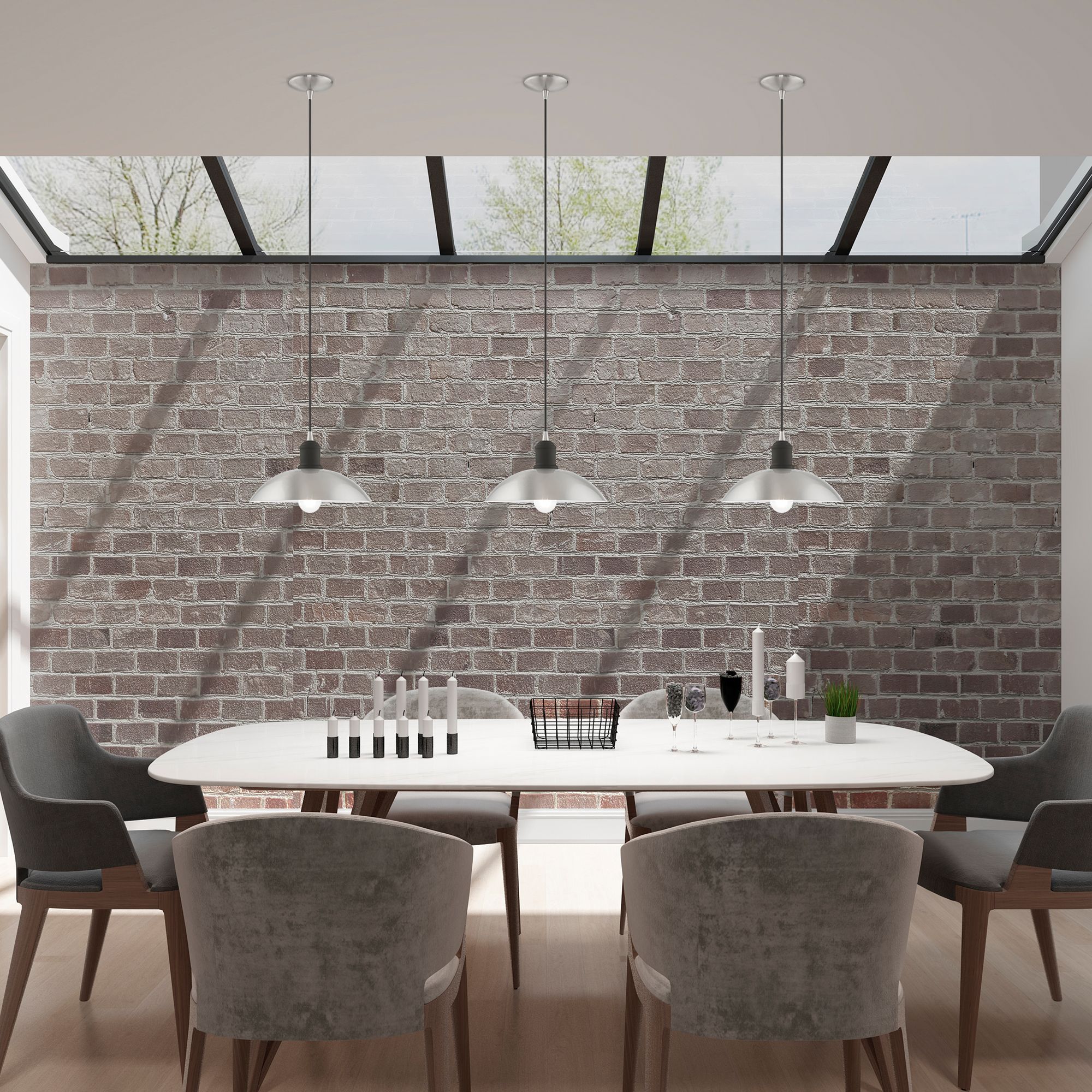 1 Light Brushed Nickel Mini Pendant