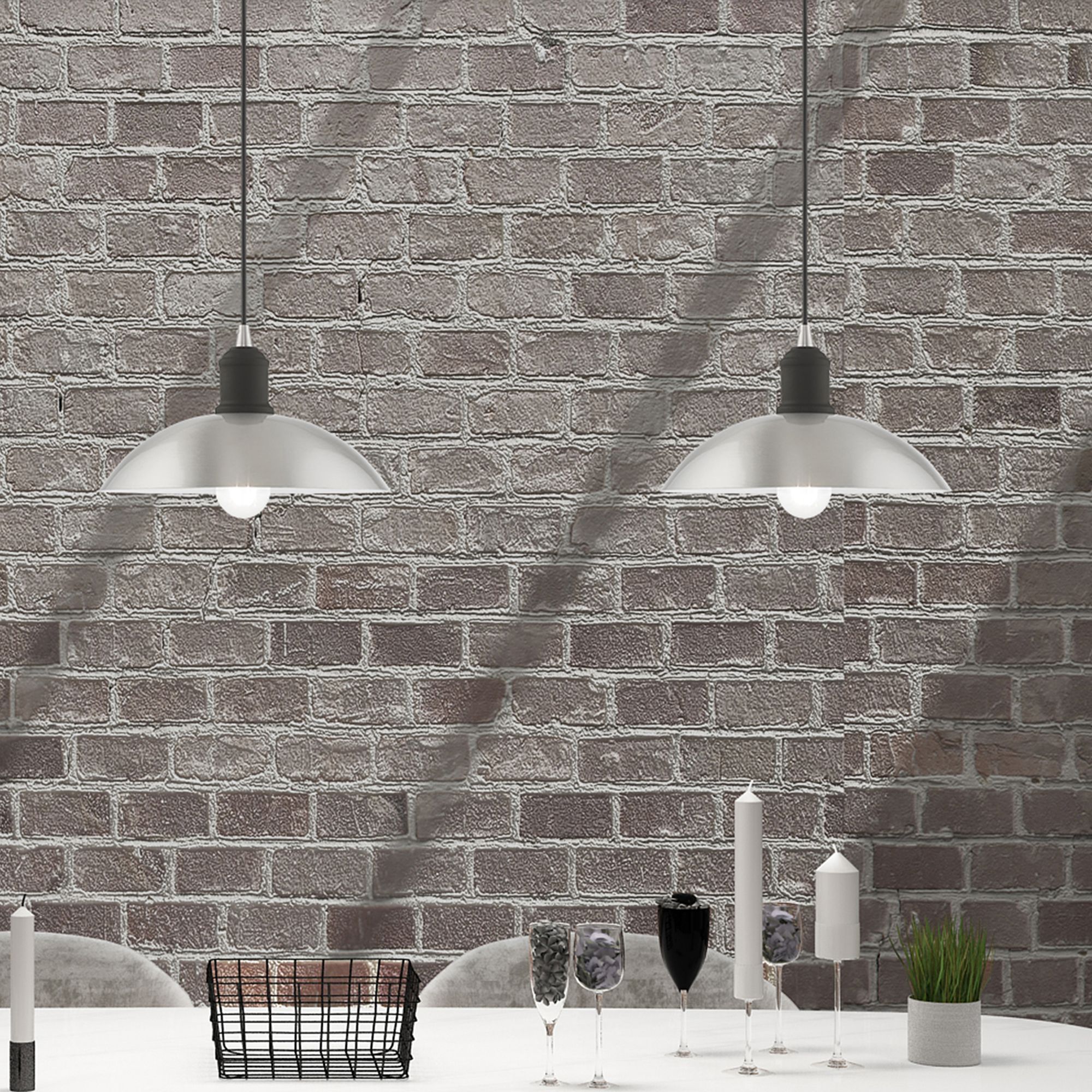 1 Light Brushed Nickel Mini Pendant