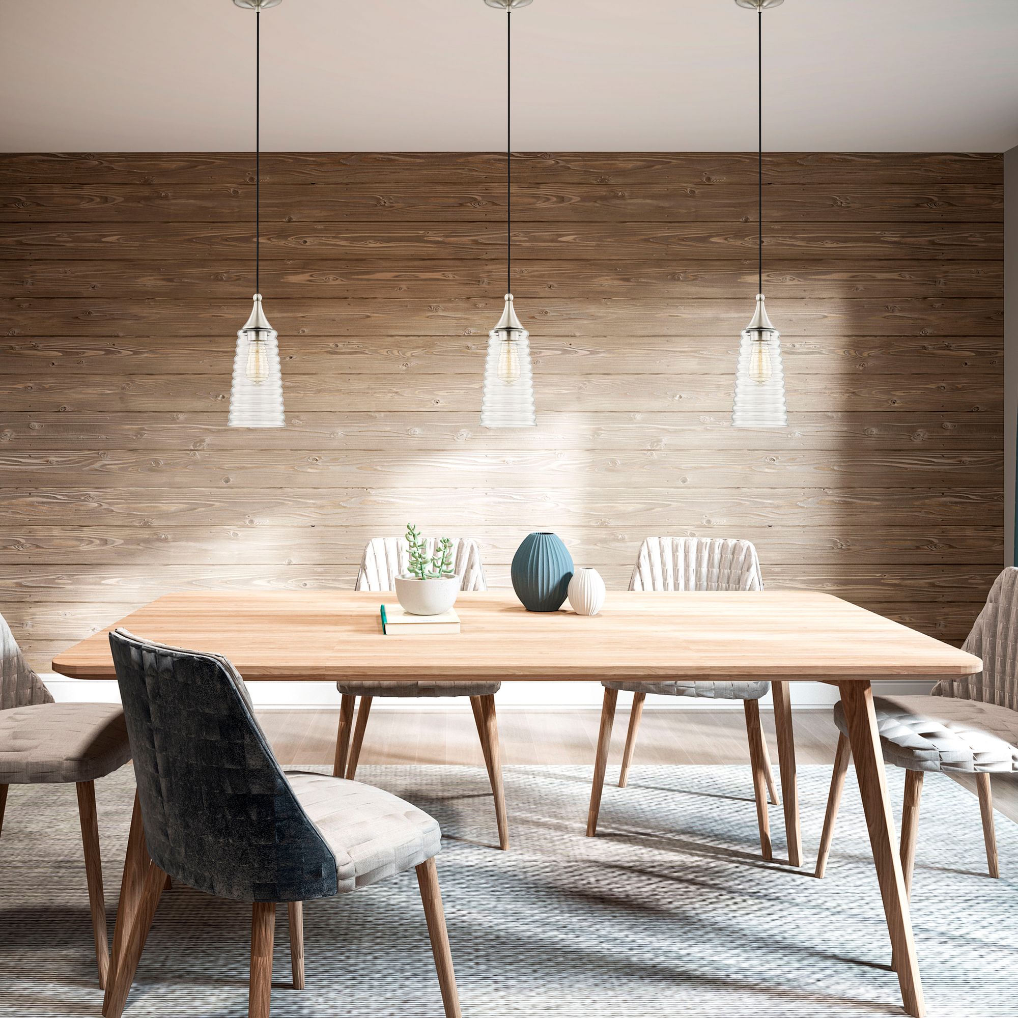 1 Light Brushed Nickel Mini Pendant