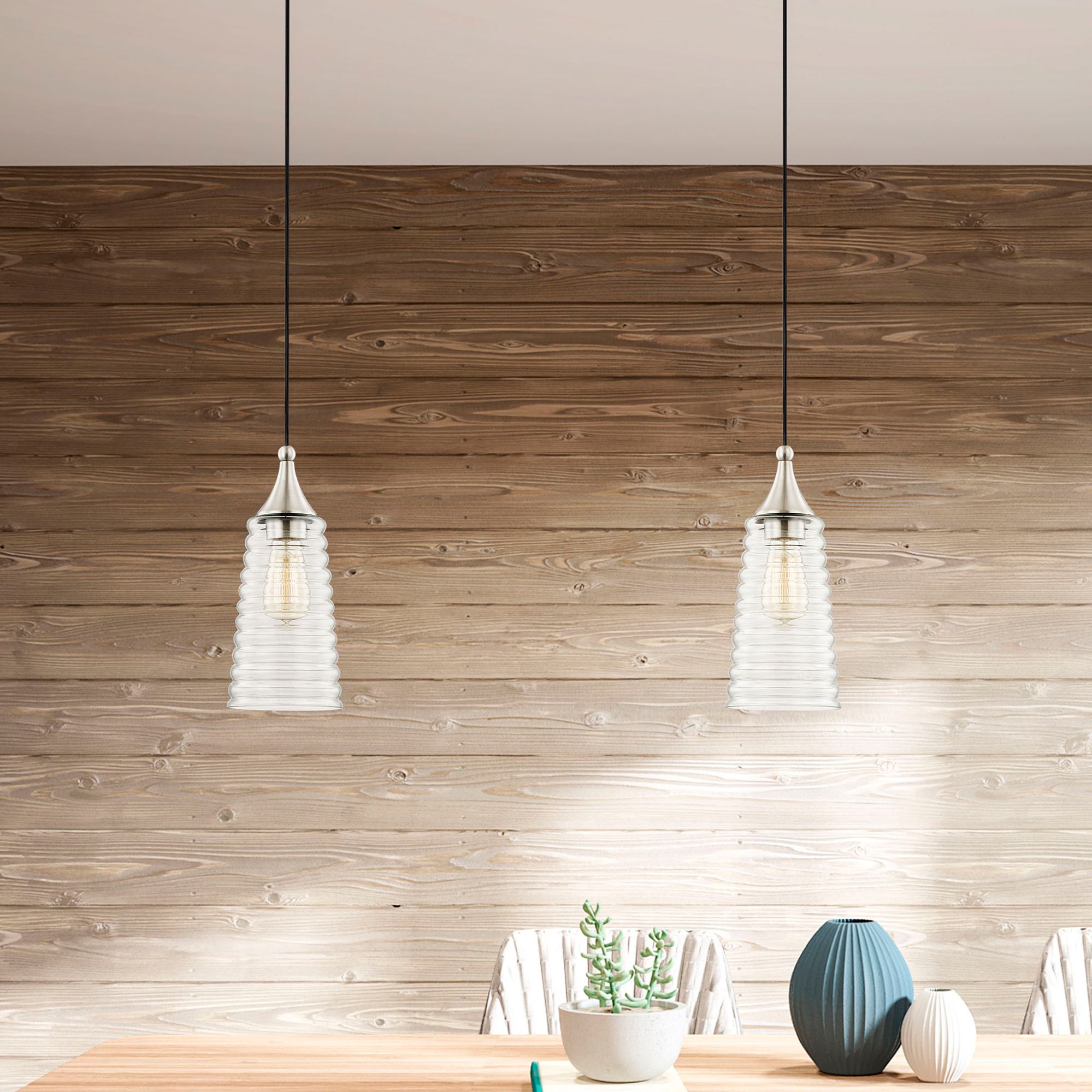 1 Light Brushed Nickel Mini Pendant