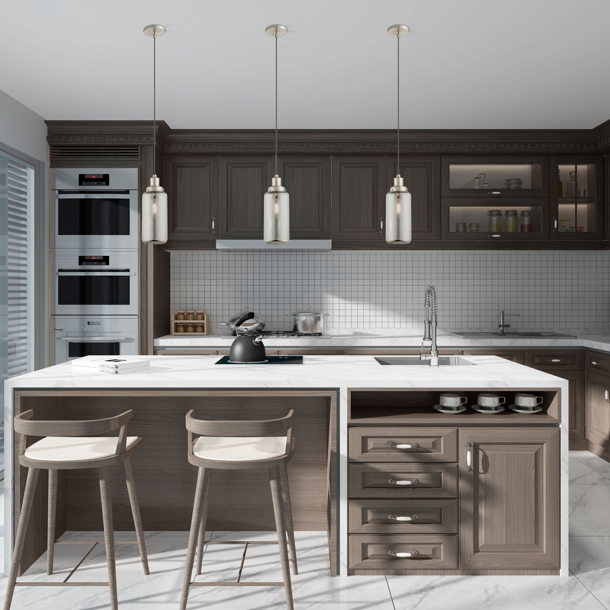 1 Light Brushed Nickel Mini Pendant