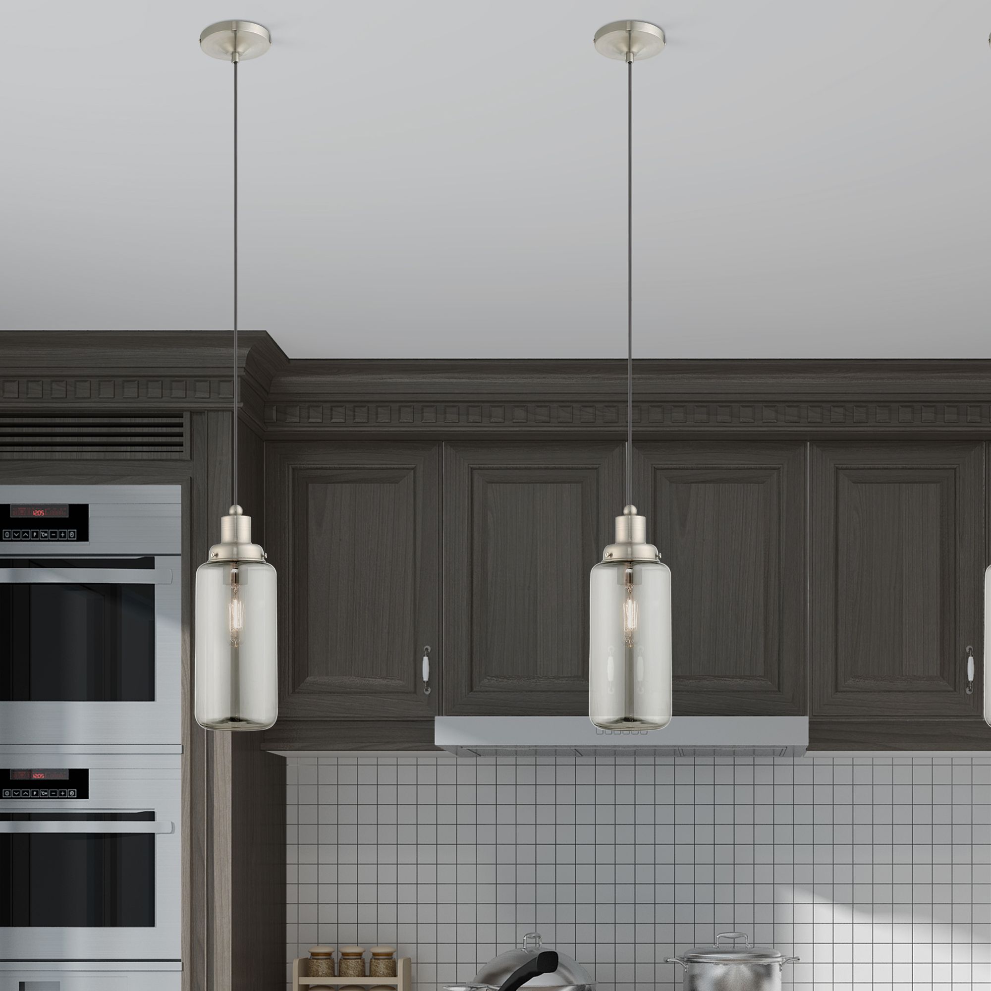 1 Light Brushed Nickel Mini Pendant