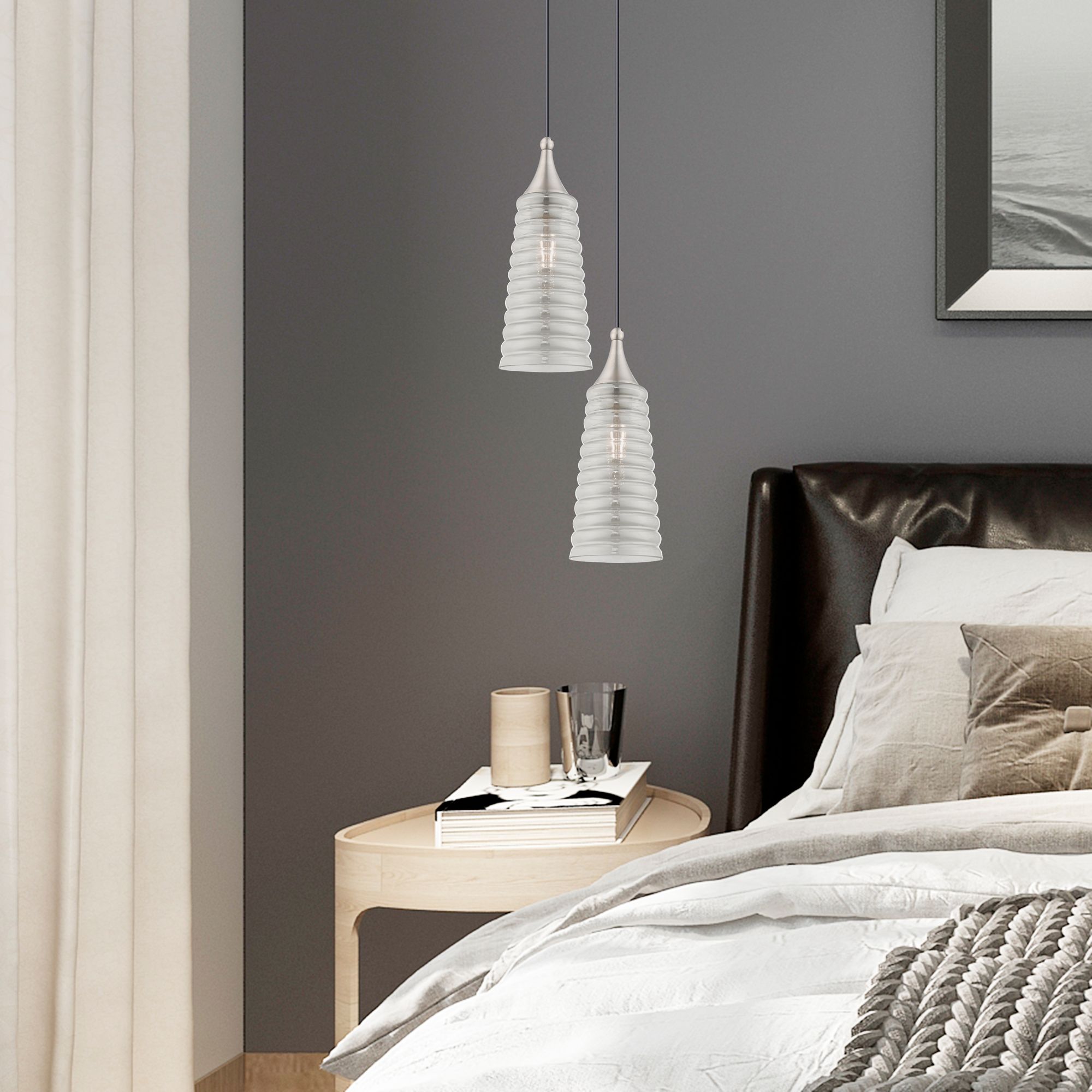 1 Light Brushed Nickel Mini Pendant