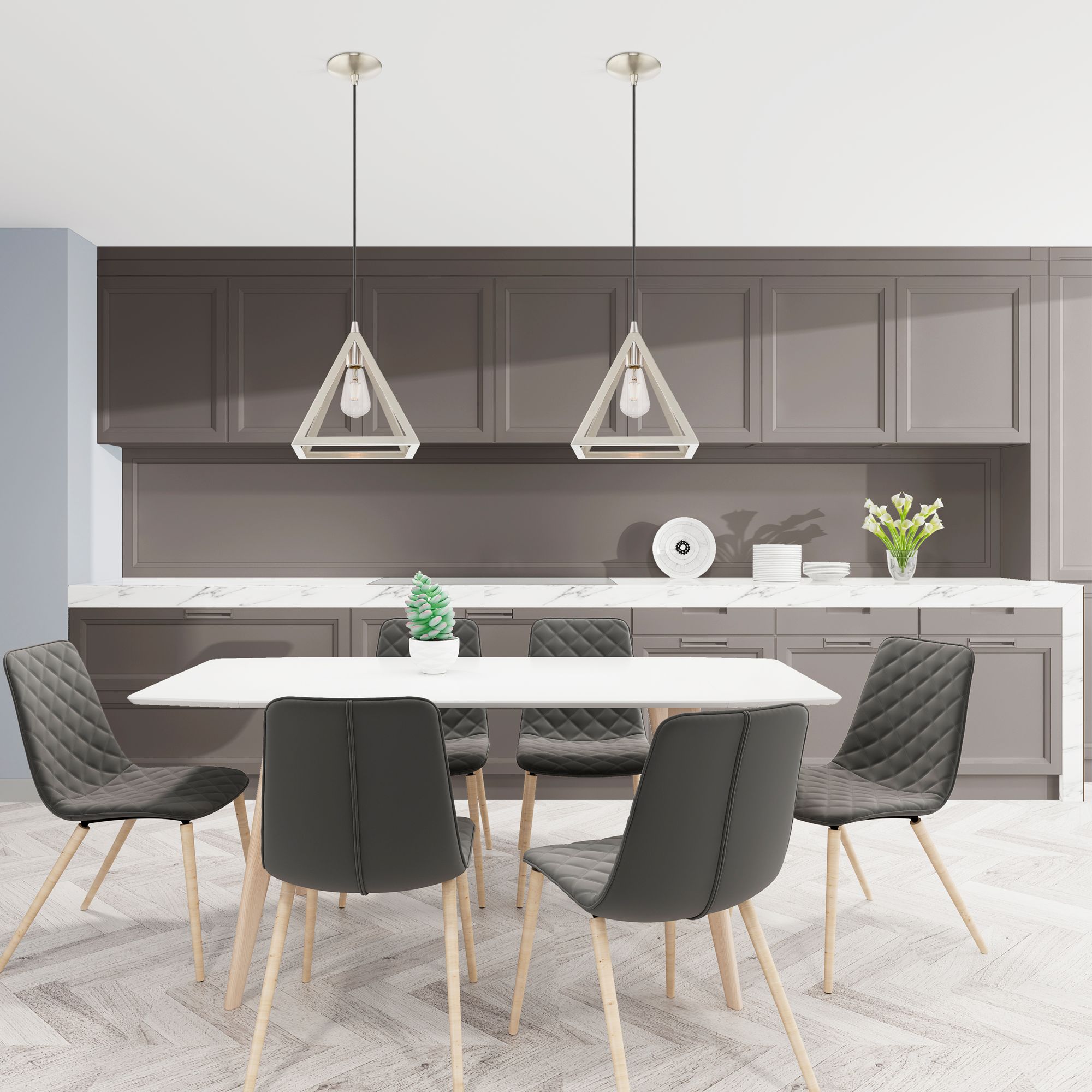 1 Light Brushed Nickel Mini Pendant