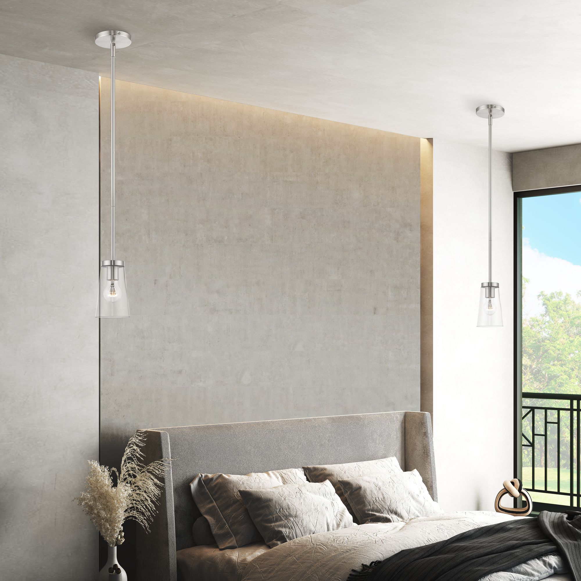 1 Light Brushed Nickel Mini Pendant