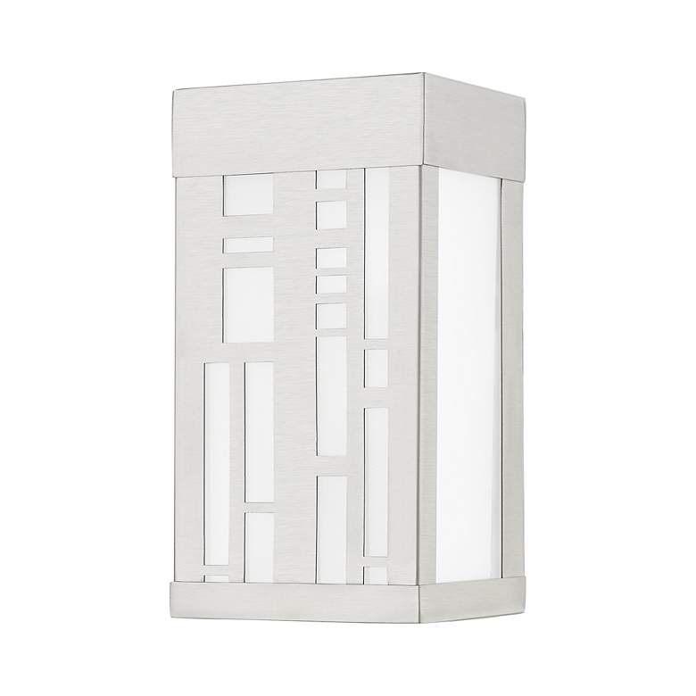 Image 3 1 Light Brushed Nickel Outdoor ADA Small Sconce more views