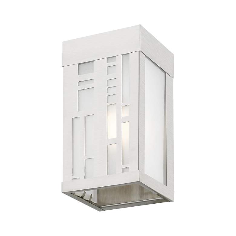 Image 5 1 Light Brushed Nickel Outdoor ADA Small Sconce more views
