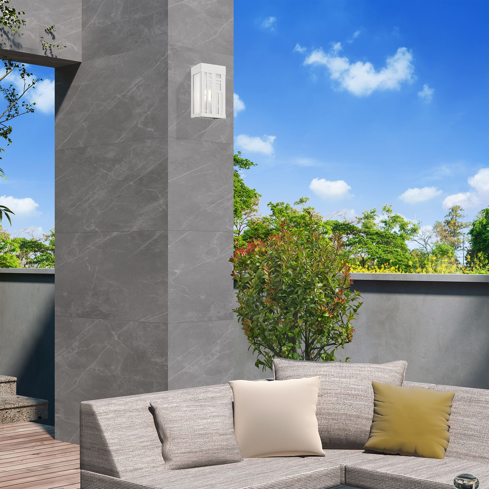 1 Light Brushed Nickel Outdoor ADA Small Sconce