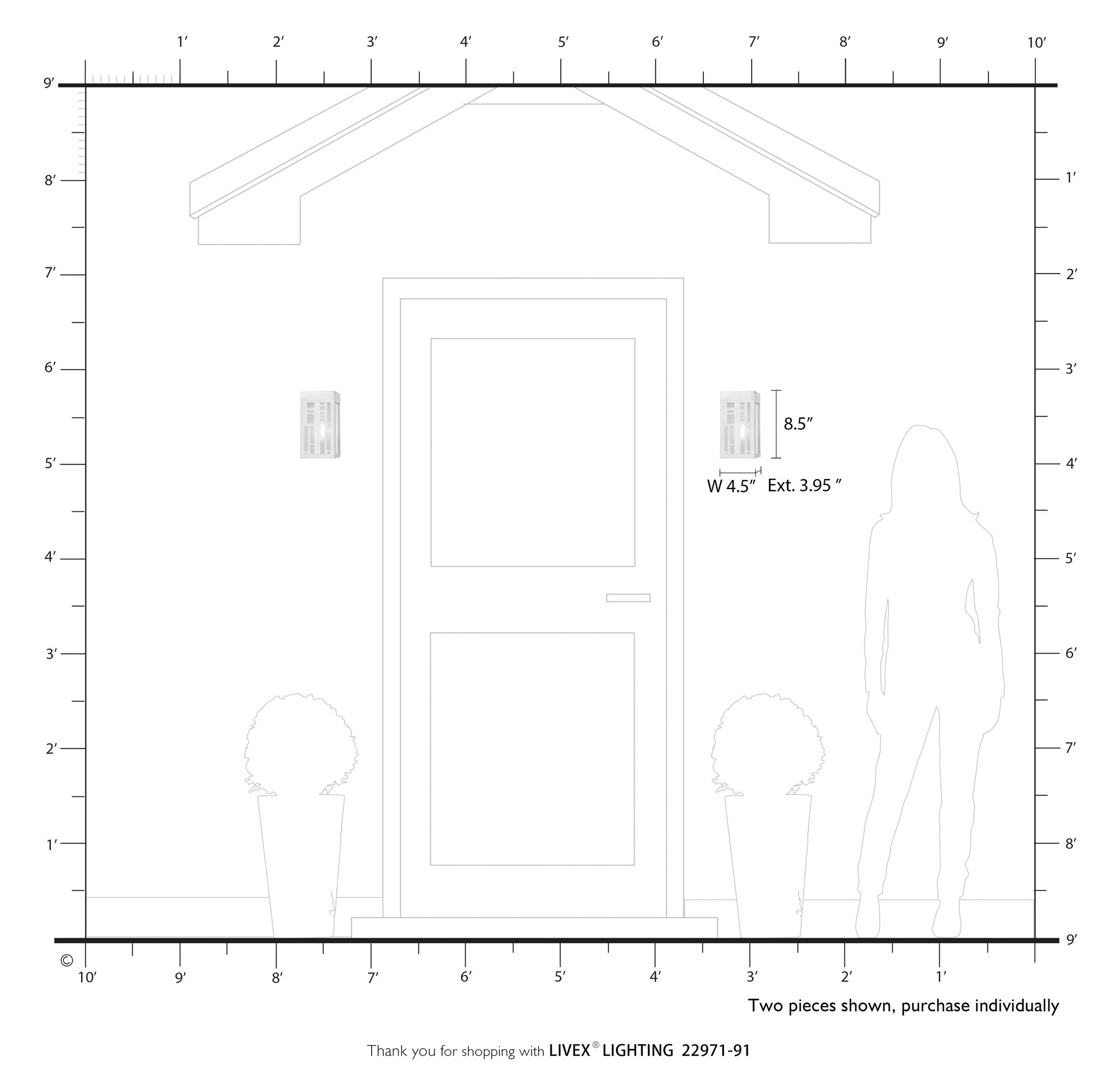 1 Light Brushed Nickel Outdoor ADA Small Sconce