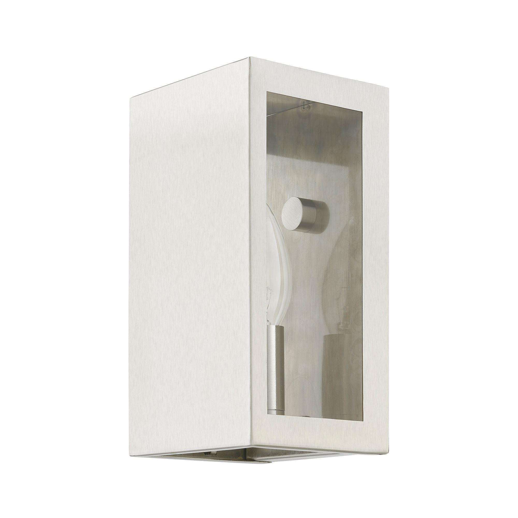 Image 3 1 Light Brushed Nickel Outdoor ADA Small Sconce more views