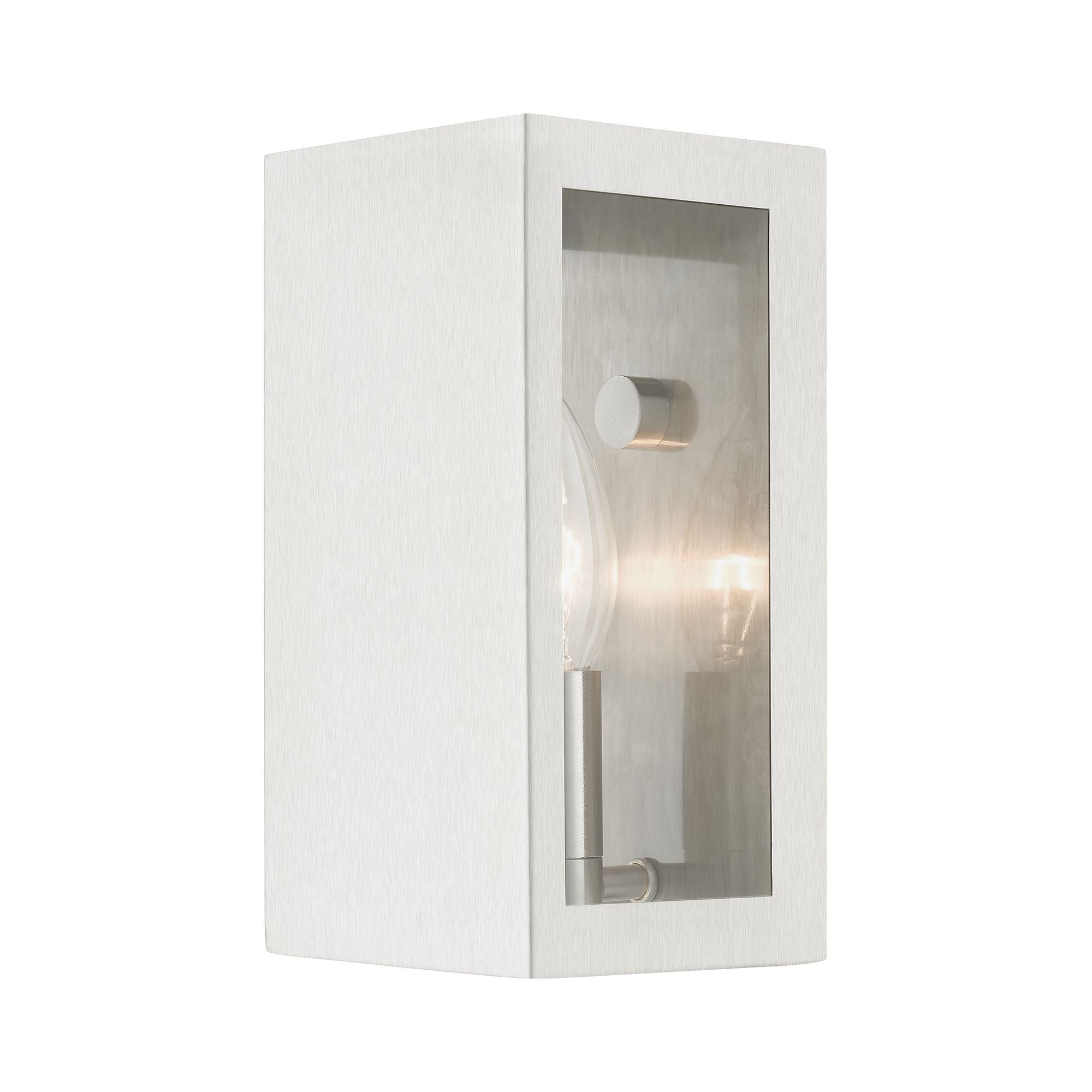 Image 5 1 Light Brushed Nickel Outdoor ADA Small Sconce more views