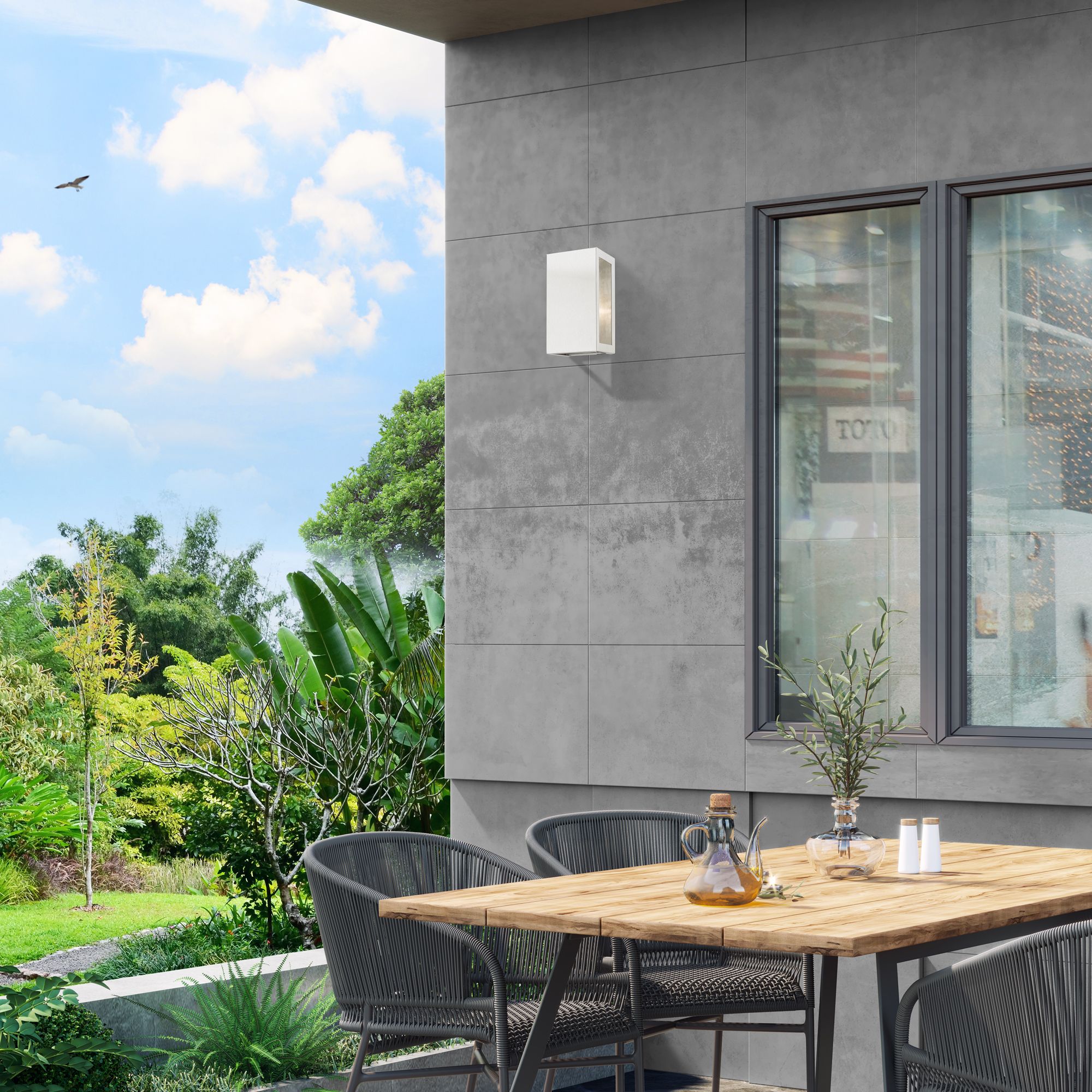 1 Light Brushed Nickel Outdoor ADA Small Sconce