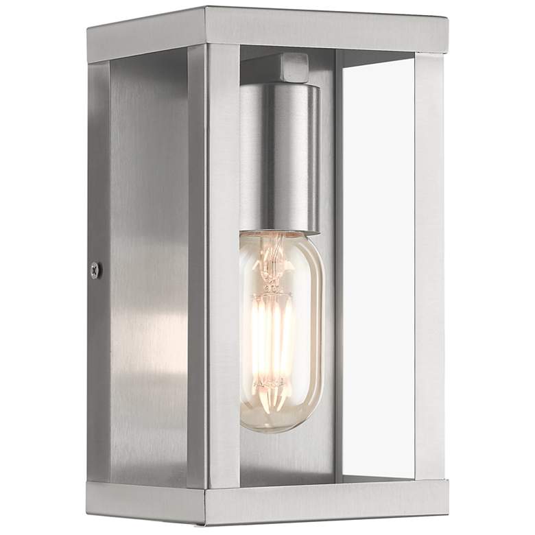 Image 1 1 Light Brushed Nickel Outdoor ADA Small Wall Lantern