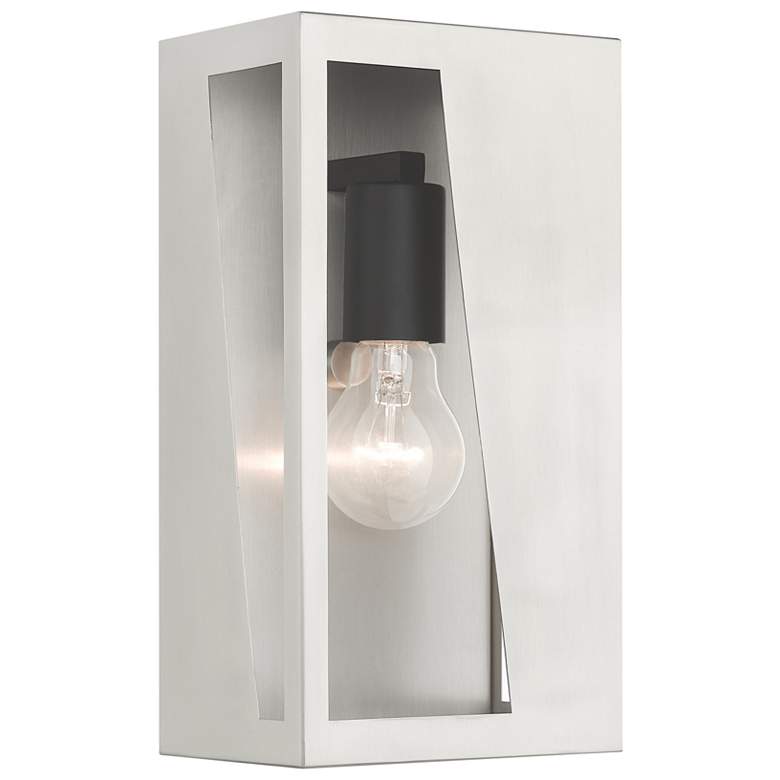 Image 1 1 Light Brushed Nickel Outdoor Medium ADA Wall Lantern