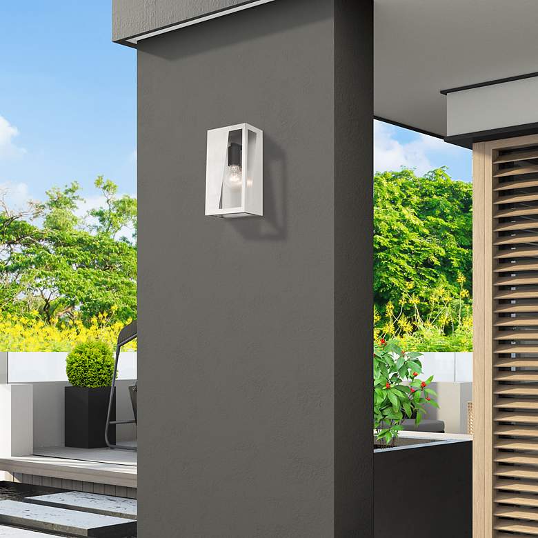 Image 3 1 Light Brushed Nickel Outdoor Medium ADA Wall Lantern more views