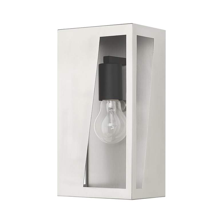 Image 4 1 Light Brushed Nickel Outdoor Medium ADA Wall Lantern more views