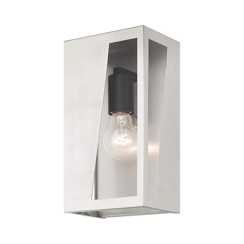 Image 7 1 Light Brushed Nickel Outdoor Medium ADA Wall Lantern more views