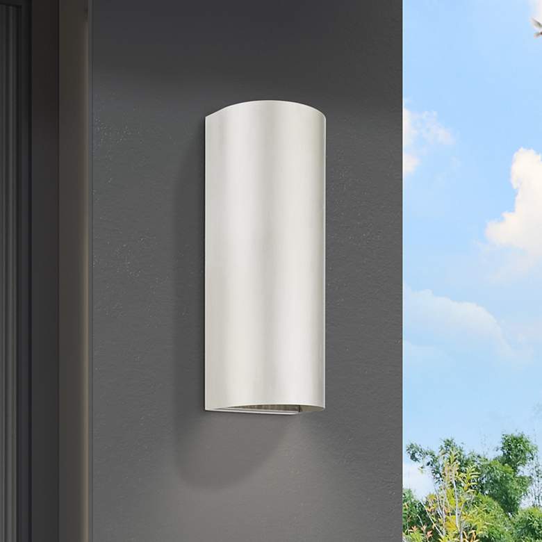 Image 1 1 Light Brushed Nickel Outdoor or Indoor ADA Large Sconce
