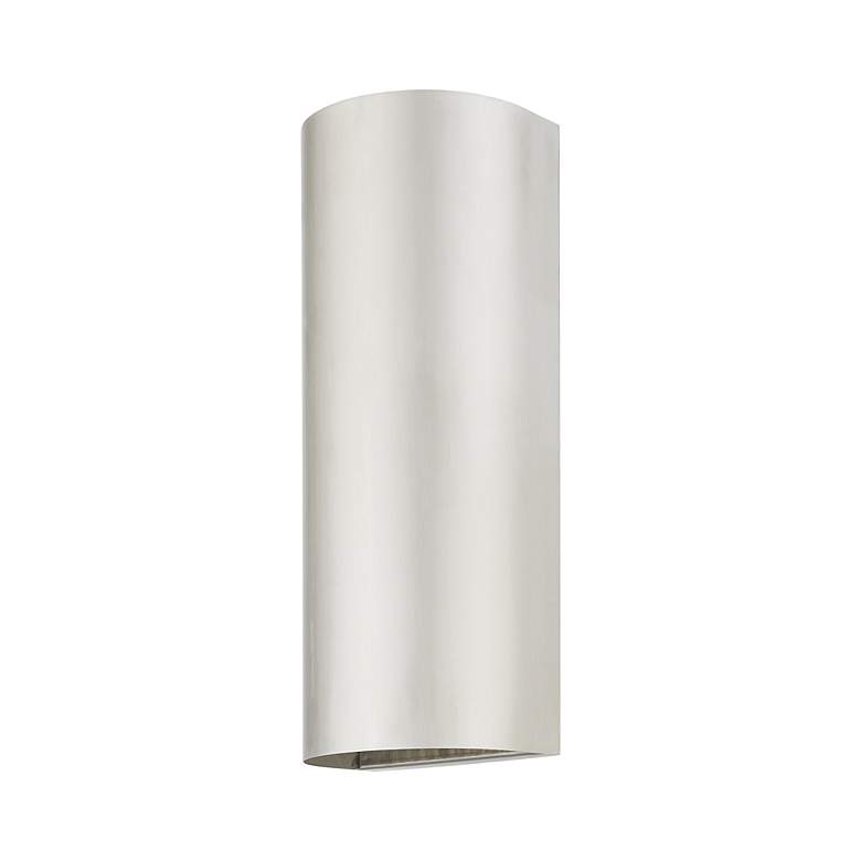Image 6 1 Light Brushed Nickel Outdoor or Indoor ADA Large Sconce more views