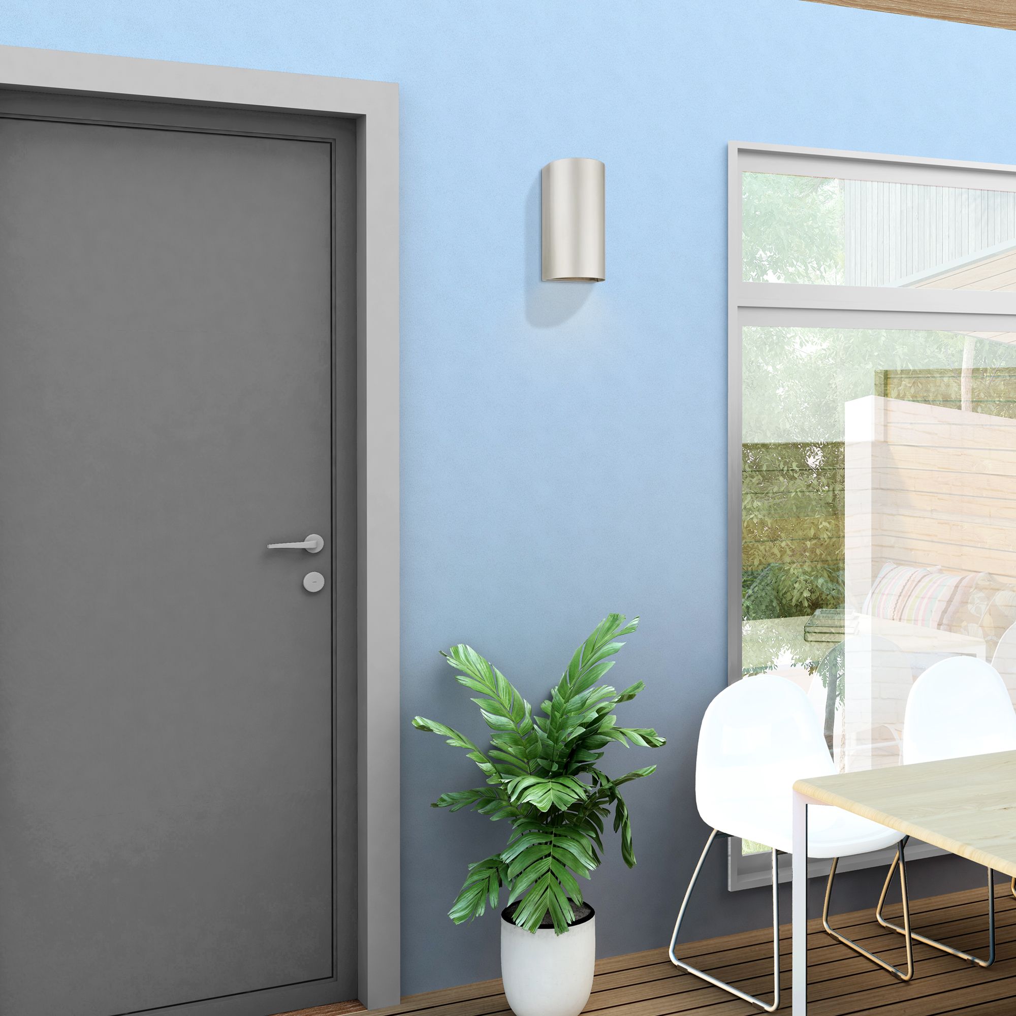 1 Light Brushed Nickel Outdoor or Indoor ADA Medium Sconce