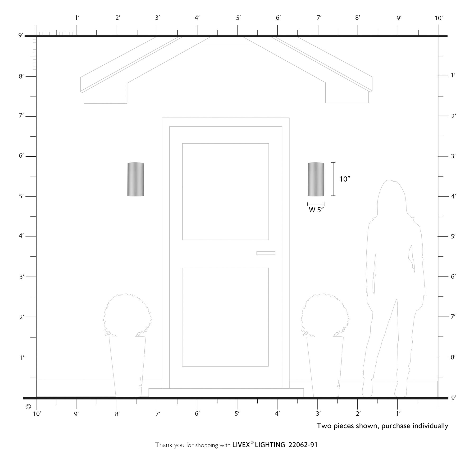 1 Light Brushed Nickel Outdoor or Indoor ADA Medium Sconce
