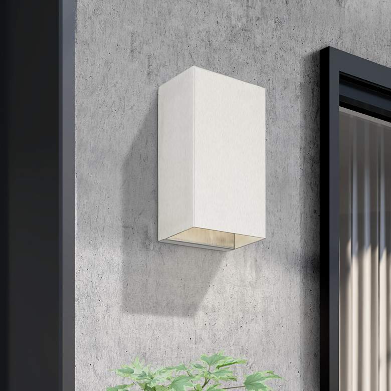 Image 1 1 Light Brushed Nickel Outdoor or Indoor ADA Medium Sconce