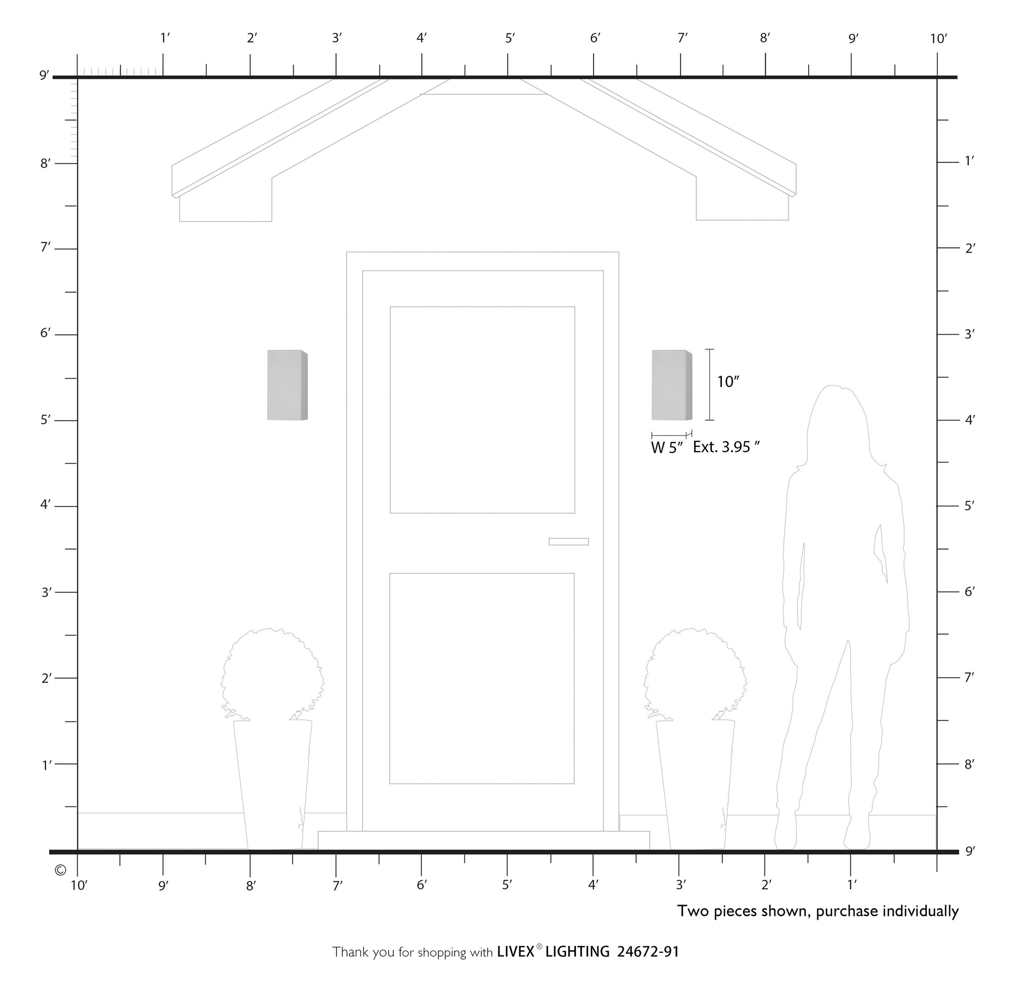 1 Light Brushed Nickel Outdoor or Indoor ADA Medium Sconce