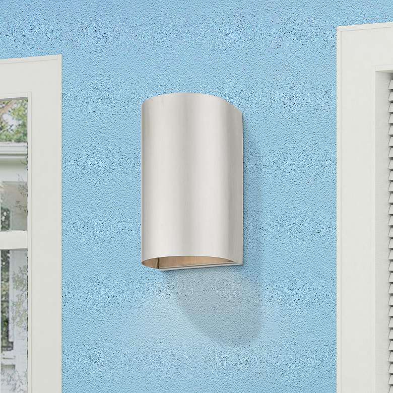 Image 1 1 Light Brushed Nickel Outdoor or Indoor ADA Small Sconce