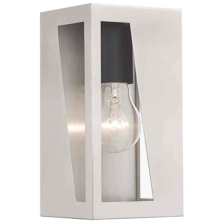Image 1 1 Light Brushed Nickel Outdoor Small ADA Wall Lantern