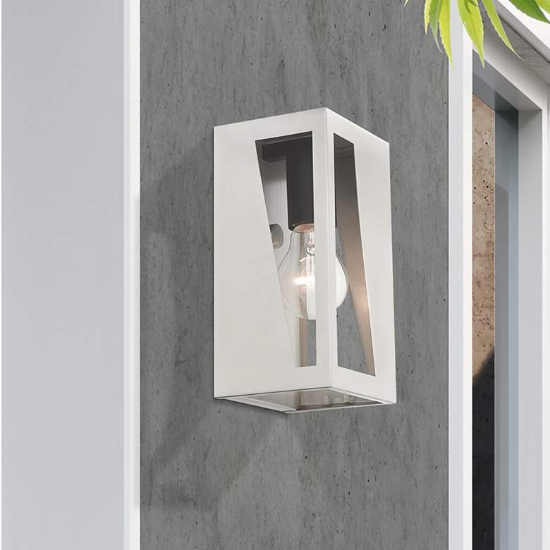 Image 1 1 Light Brushed Nickel Outdoor Small ADA Wall Lantern