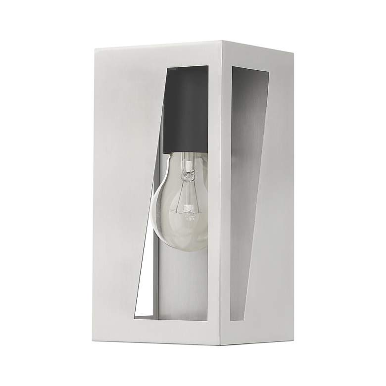 Image 3 1 Light Brushed Nickel Outdoor Small ADA Wall Lantern more views