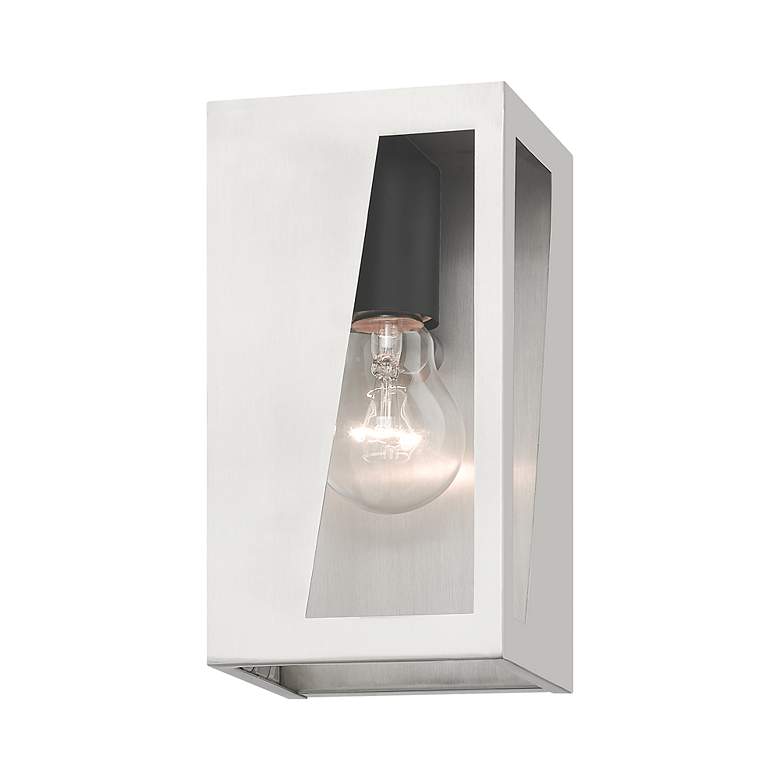 Image 4 1 Light Brushed Nickel Outdoor Small ADA Wall Lantern more views