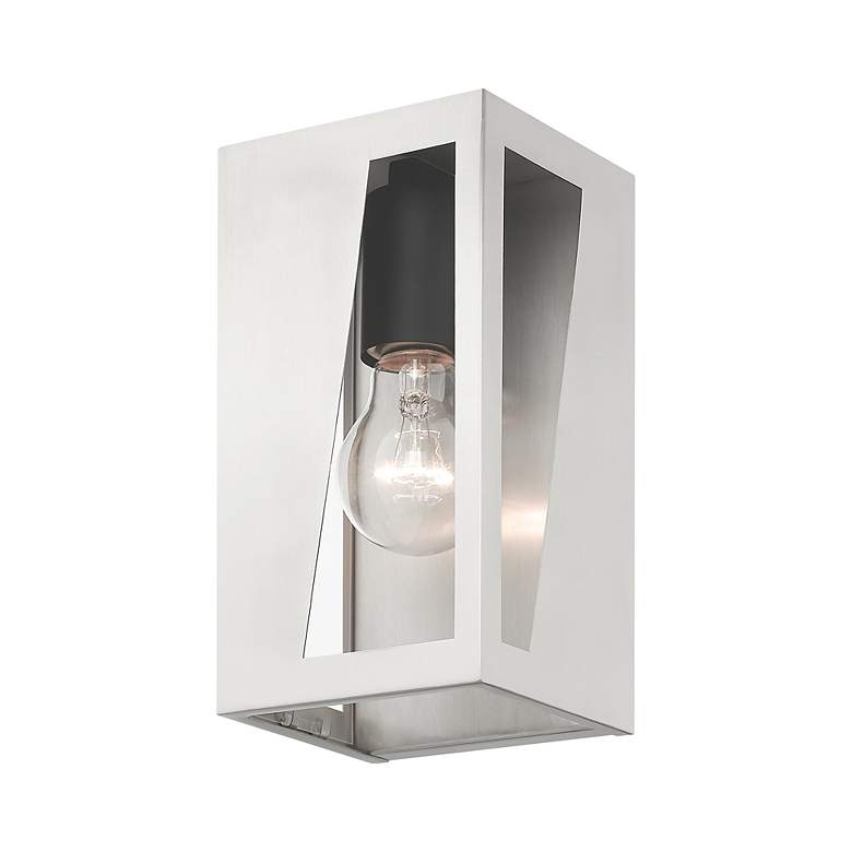 Image 5 1 Light Brushed Nickel Outdoor Small ADA Wall Lantern more views