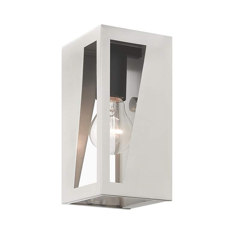 Image 6 1 Light Brushed Nickel Outdoor Small ADA Wall Lantern more views