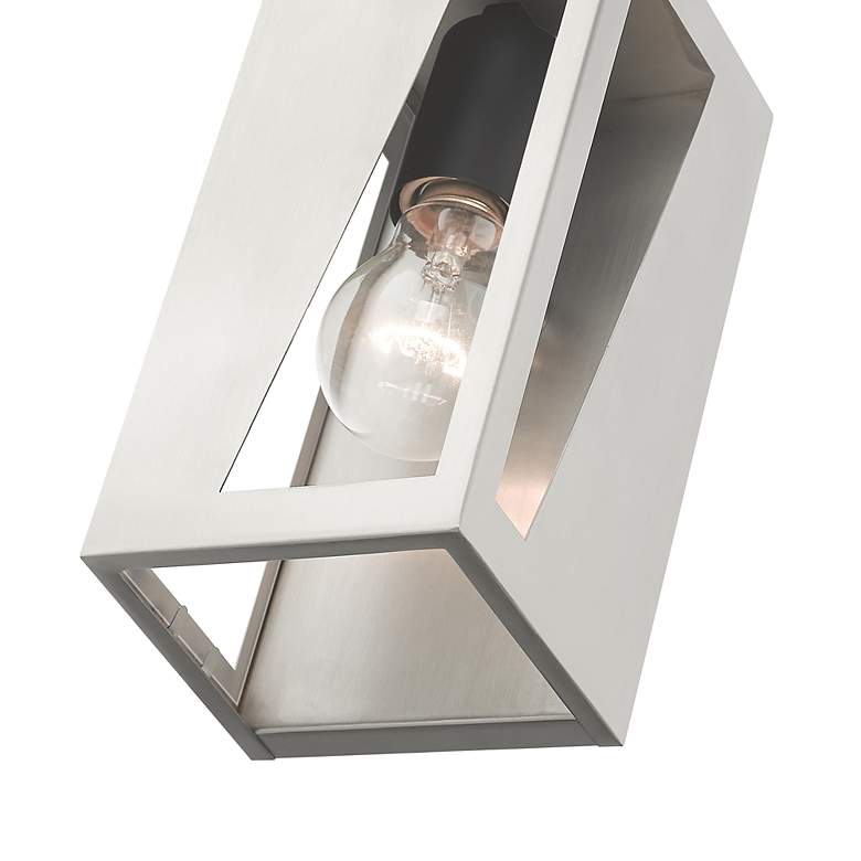 Image 7 1 Light Brushed Nickel Outdoor Small ADA Wall Lantern more views