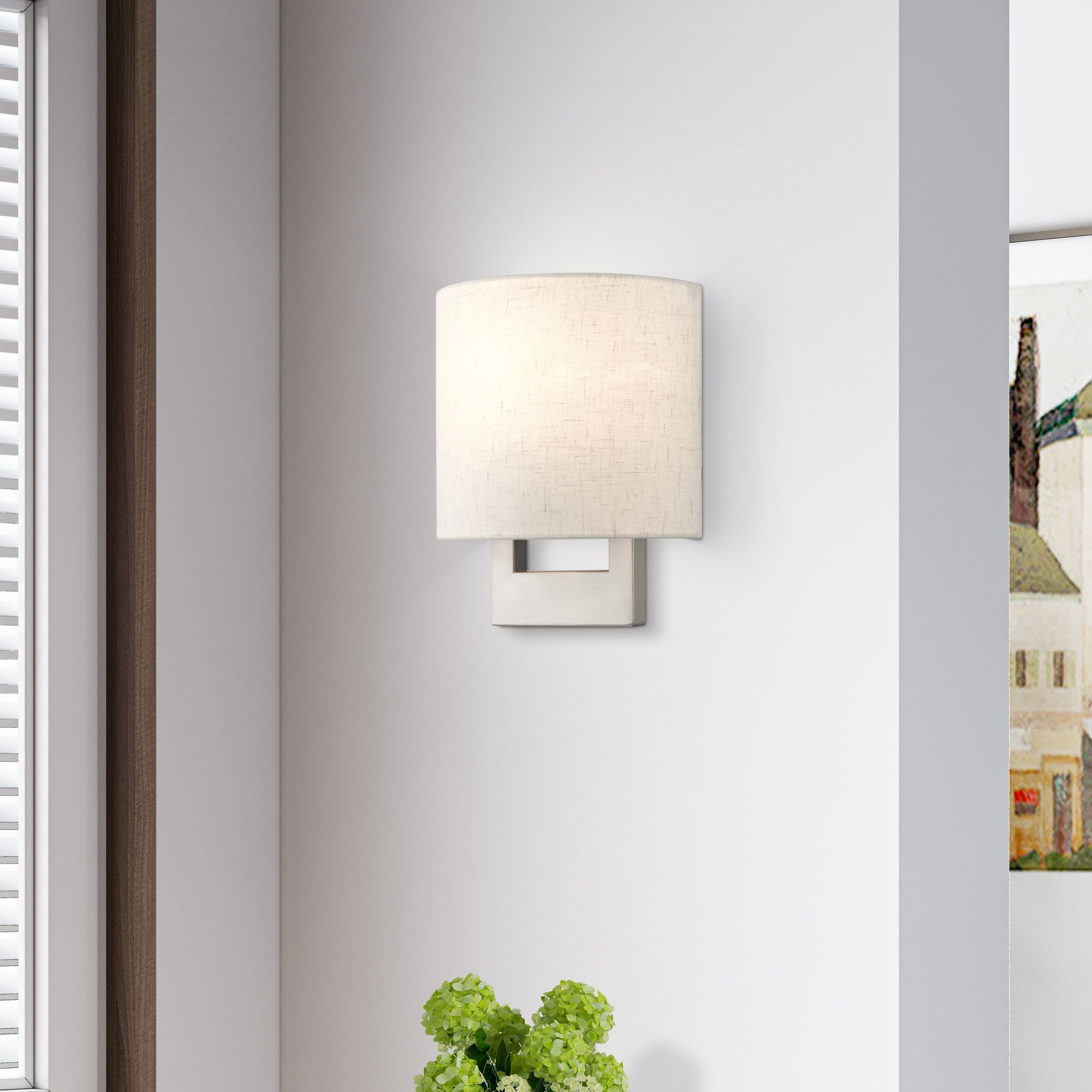 1 Light Brushed Nickel Petite ADA Sconce