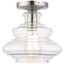 Thumbnail2 of 1 Light Brushed Nickel Semi-Flush with Chrome Finish Accents